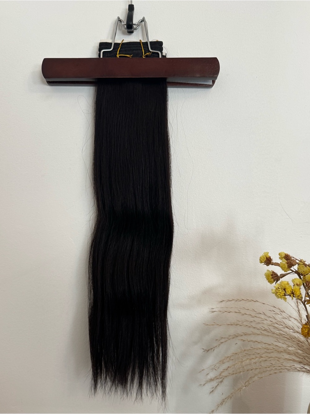 100% Human Hair Extensions Black 18” 100g Natural Straight Weft